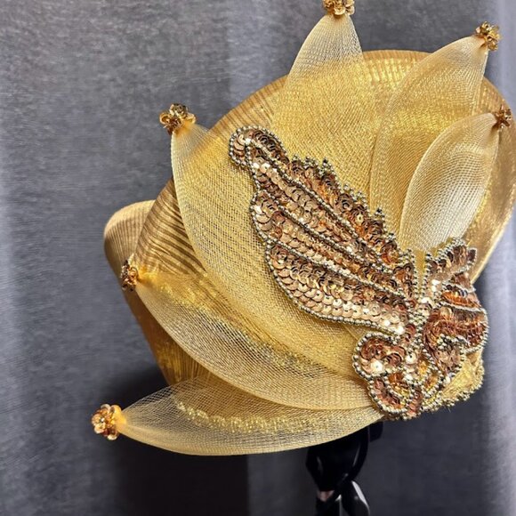Church Hat golden with Unique Design main image 6